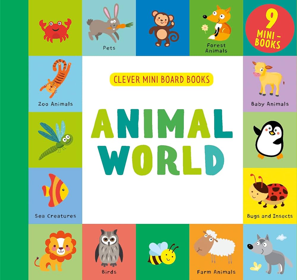 Amazon.com: Animal World: 9 Mini Board Book Box Set (Clever